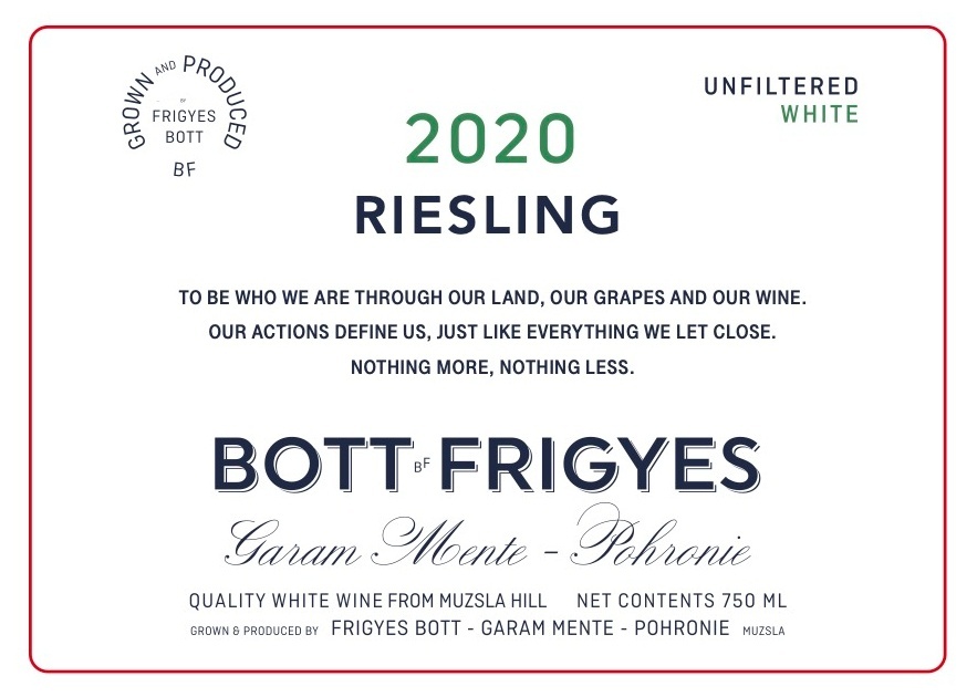 2020 Bott Frigyes Riesling